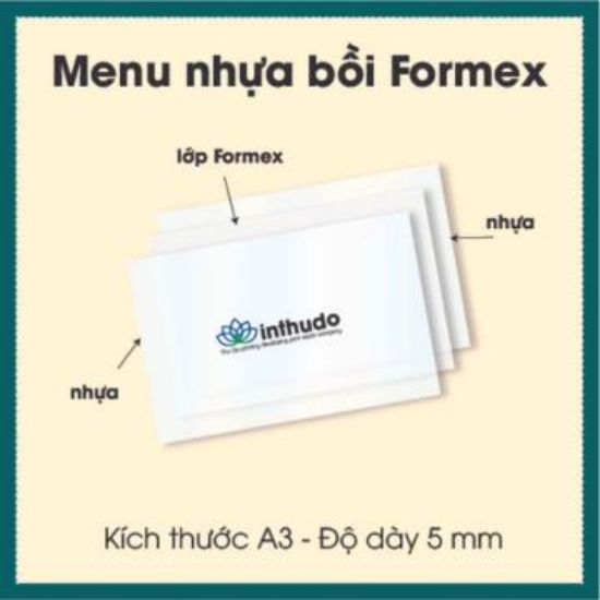 Ảnh của In menu nhựa bồi tấm Formex theo yêu cầu